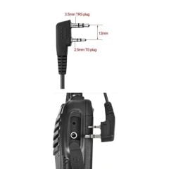 Zetcom N446 Telsiz Kulaklık Mikrofon Wln, Mars, Teknoben, Baofeng Uyumlu