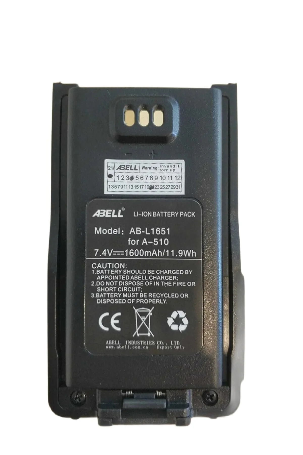 Abell Telsiz Bataryası AB-L1651 (  A 510T -  A 511 -  DPMR -  FreeTalk )