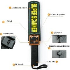 Süper Scanner Metal El Dedektörü