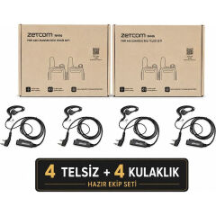 ZETCOM N446 PMR El Telsizi (4'lü Telsiz + Kulaklık Set)