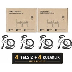 ZETCOM N446 PMR El Telsizi (4'lü Telsiz + Kulaklık Set)